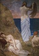 Pierre Puvis de Chavannes unga flicko vid havet oil painting